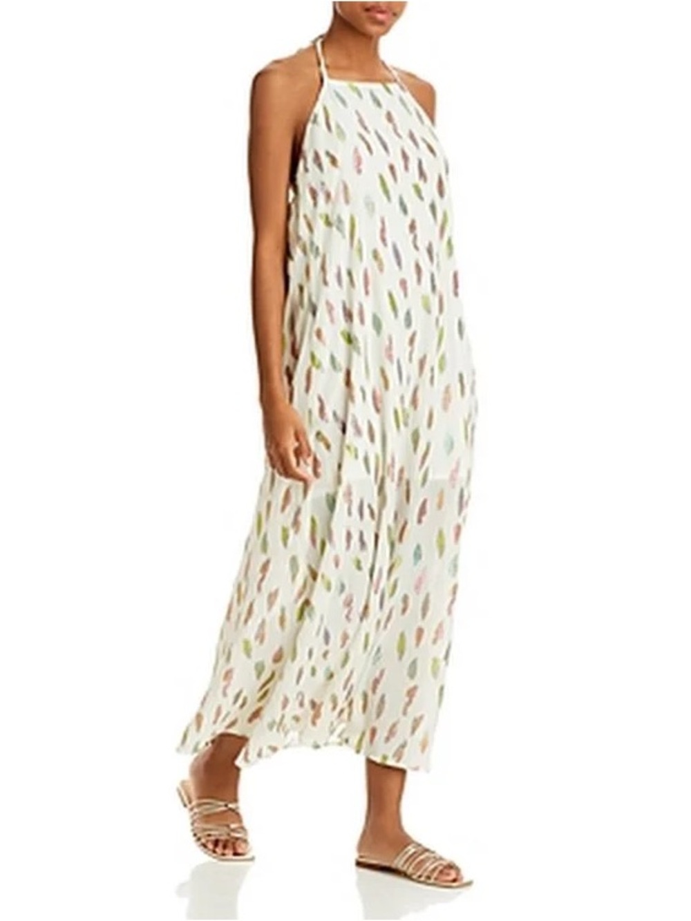 PQ swim cotton shimmery white low back Chantel maxi dress gown. Like new.